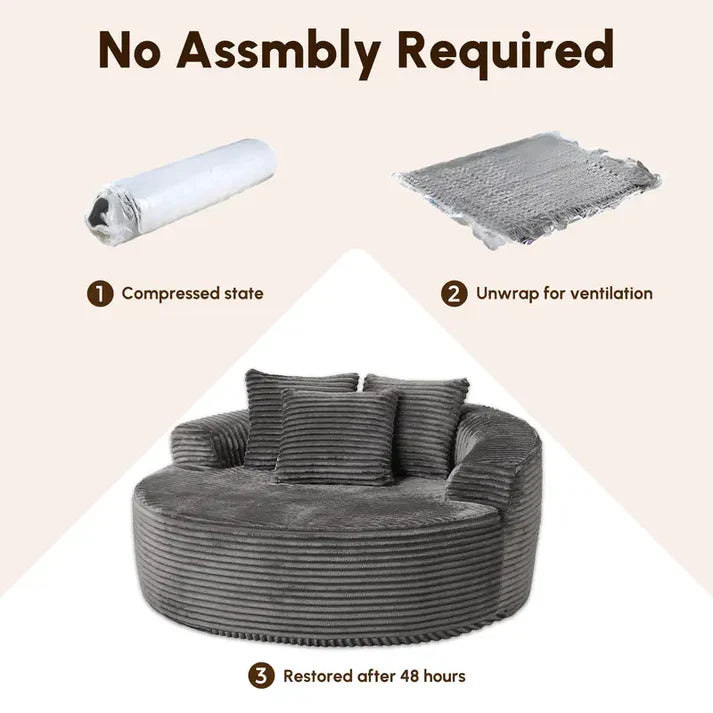 59" compressed fluffy sofa