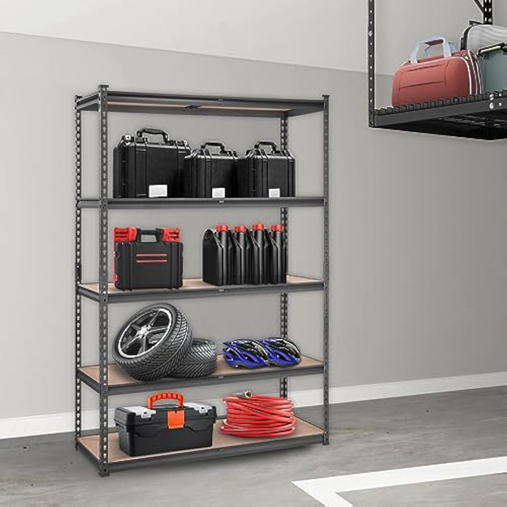 5-Tier Metal Storage Shelf ⚒️ – 2000 lbs Load, Adjustable Design