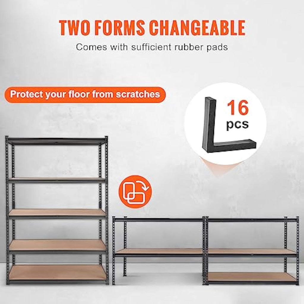 5-Tier Metal Storage Shelf ⚒️ – 2000 lbs Load, Adjustable Design